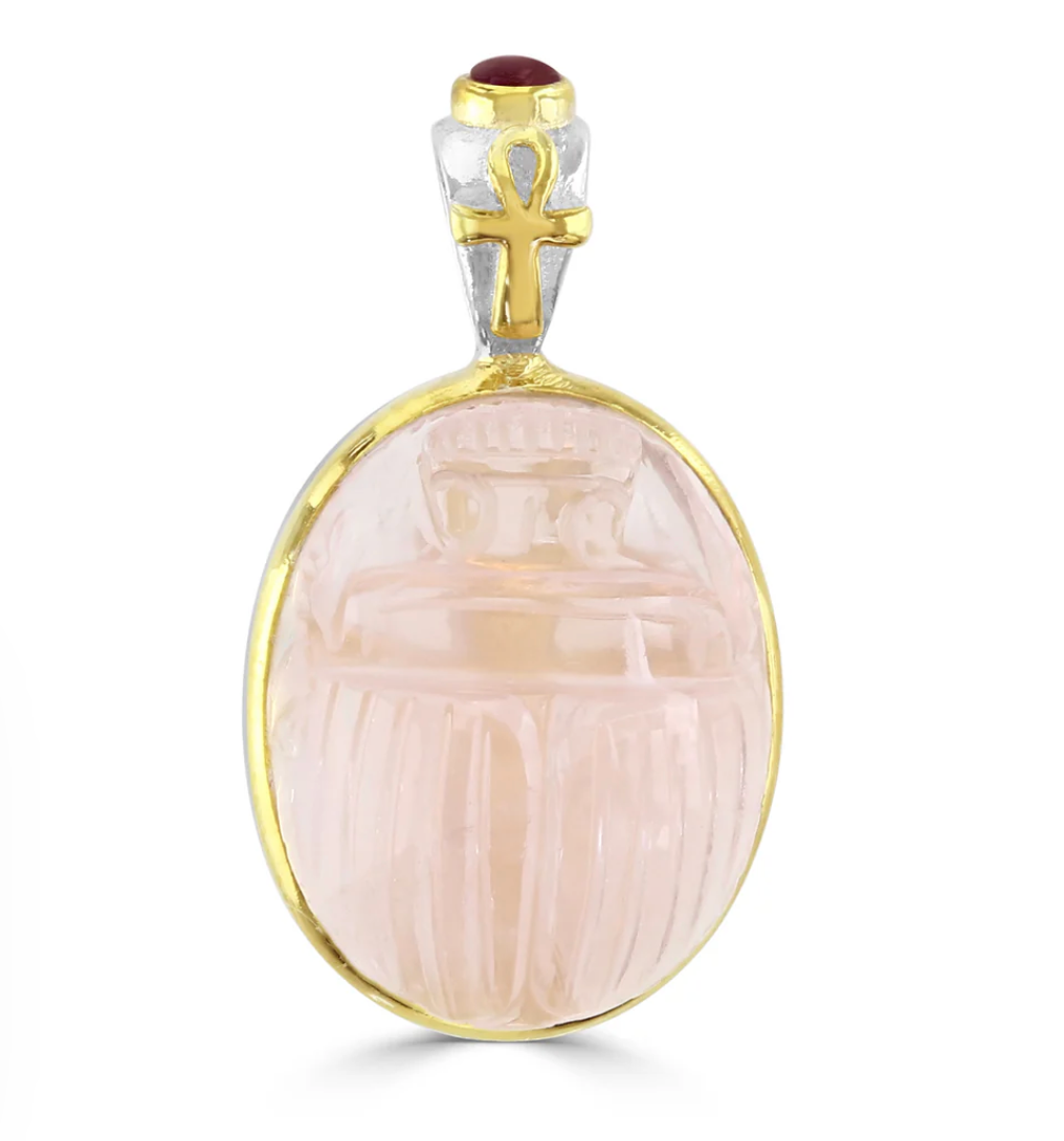 Scarab Pendant | Rose Quartz