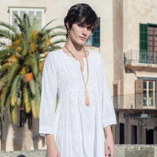 Anarkali cotton embdrodied dress