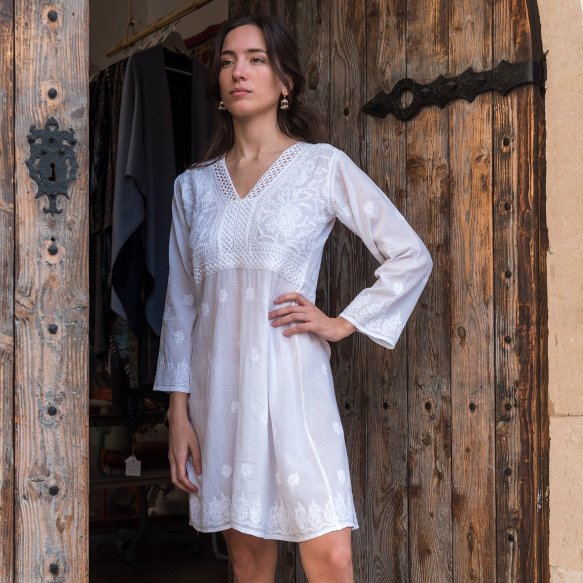 Anita embroidered cotton dress