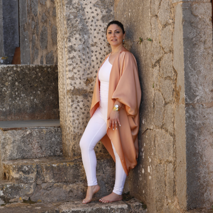 REBIRTH Kimono in Viscose Peach by The SoulClub