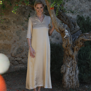 Iside Long Dress viscose gold by The SoulClub