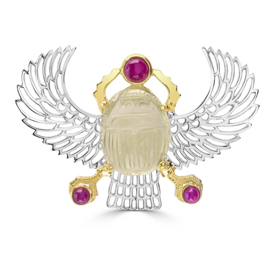 Winged Scarab Pendant | Libyan Gold Tektite