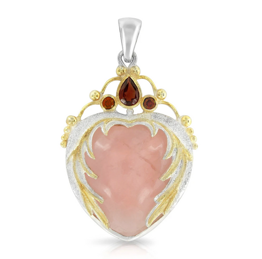 The Angel Heart Pendant | Rose Quartz