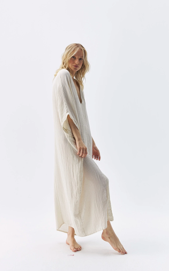 crinkle linen kaftan