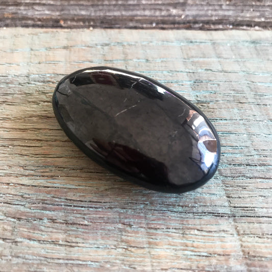 Black Shungite Palm Stone, Shungite