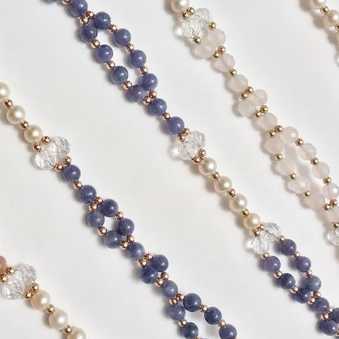 Tantric Necklace, Kunzite, Rose Quartz